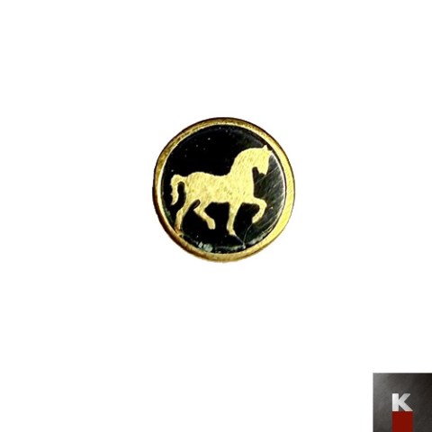 design pins cavallo ottone nero K